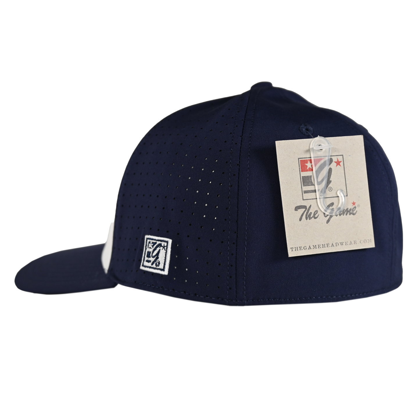 Rise - Script White/Navy Perf Stretchfit