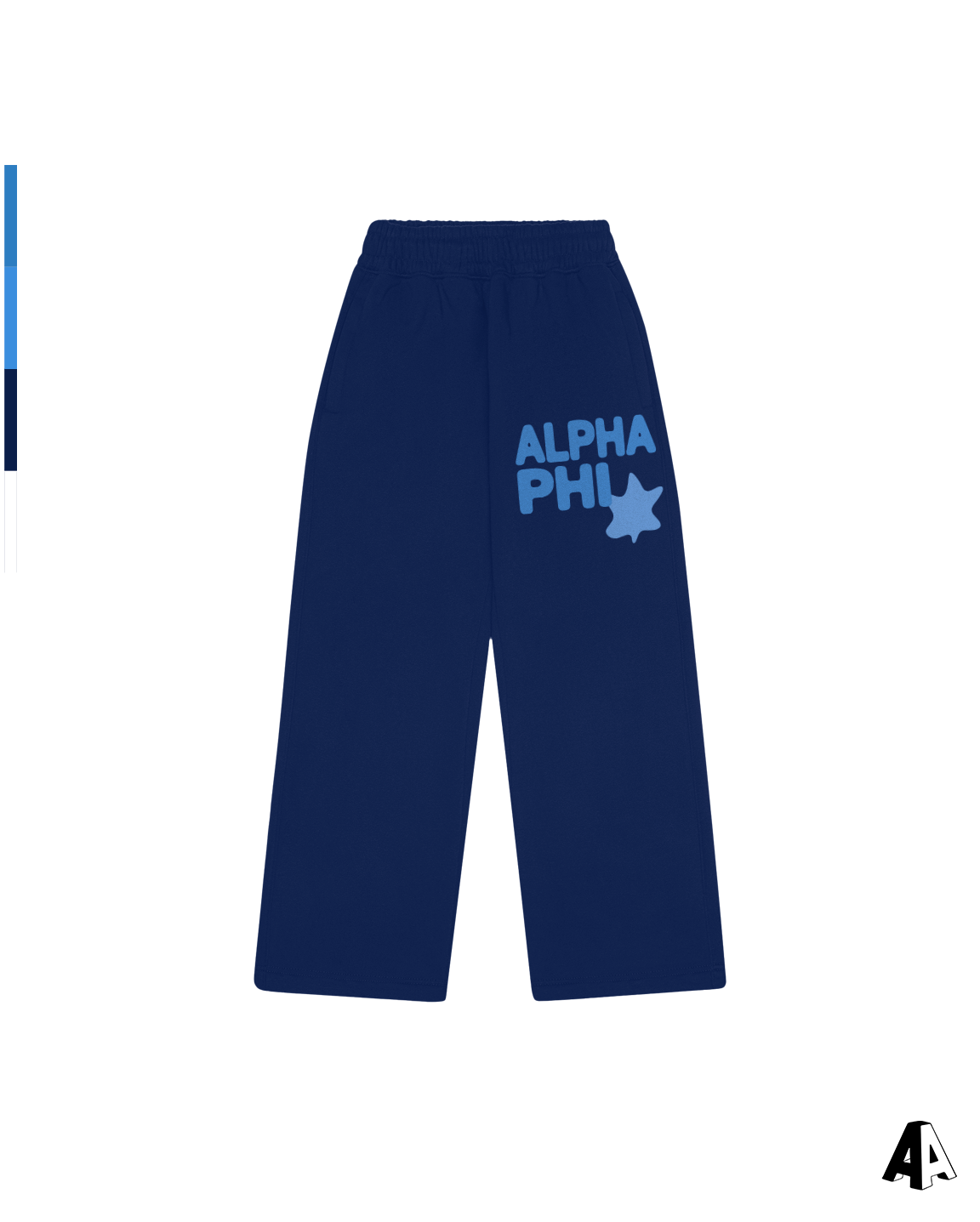 Free Spirit Navy Sweatpants - Alpha Phi - front