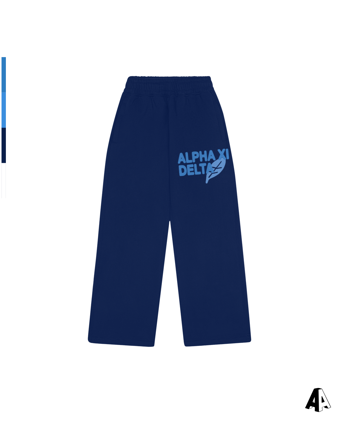 Free Spirit Navy Sweatpants - Alpha Xi Delta - front