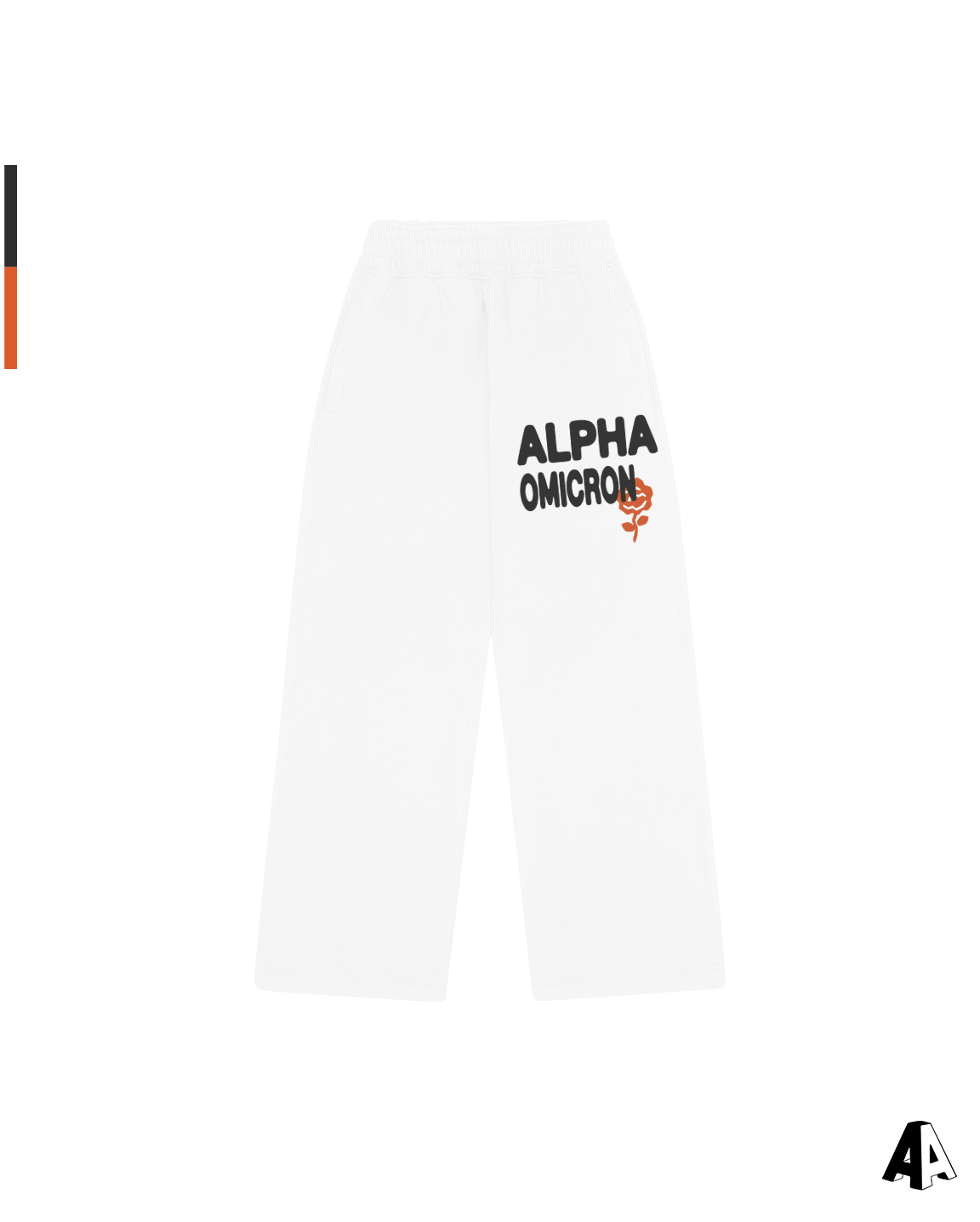 Free Spirit White Sweatpants - Alpha Omicron Pi - front