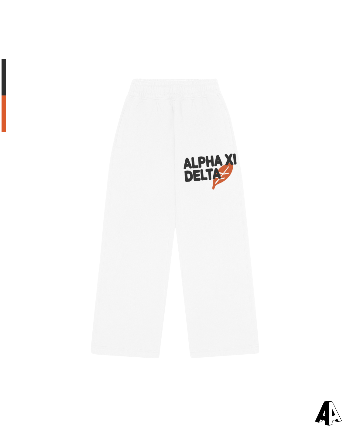 Free Spirit White Sweatpants - Alpha Xi Delta - front
