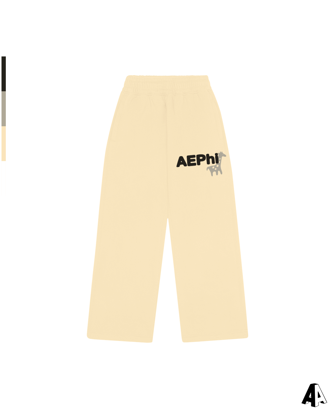Free Spirit Light Yellow Sweatpants - Alpha Epsilon Phi - front