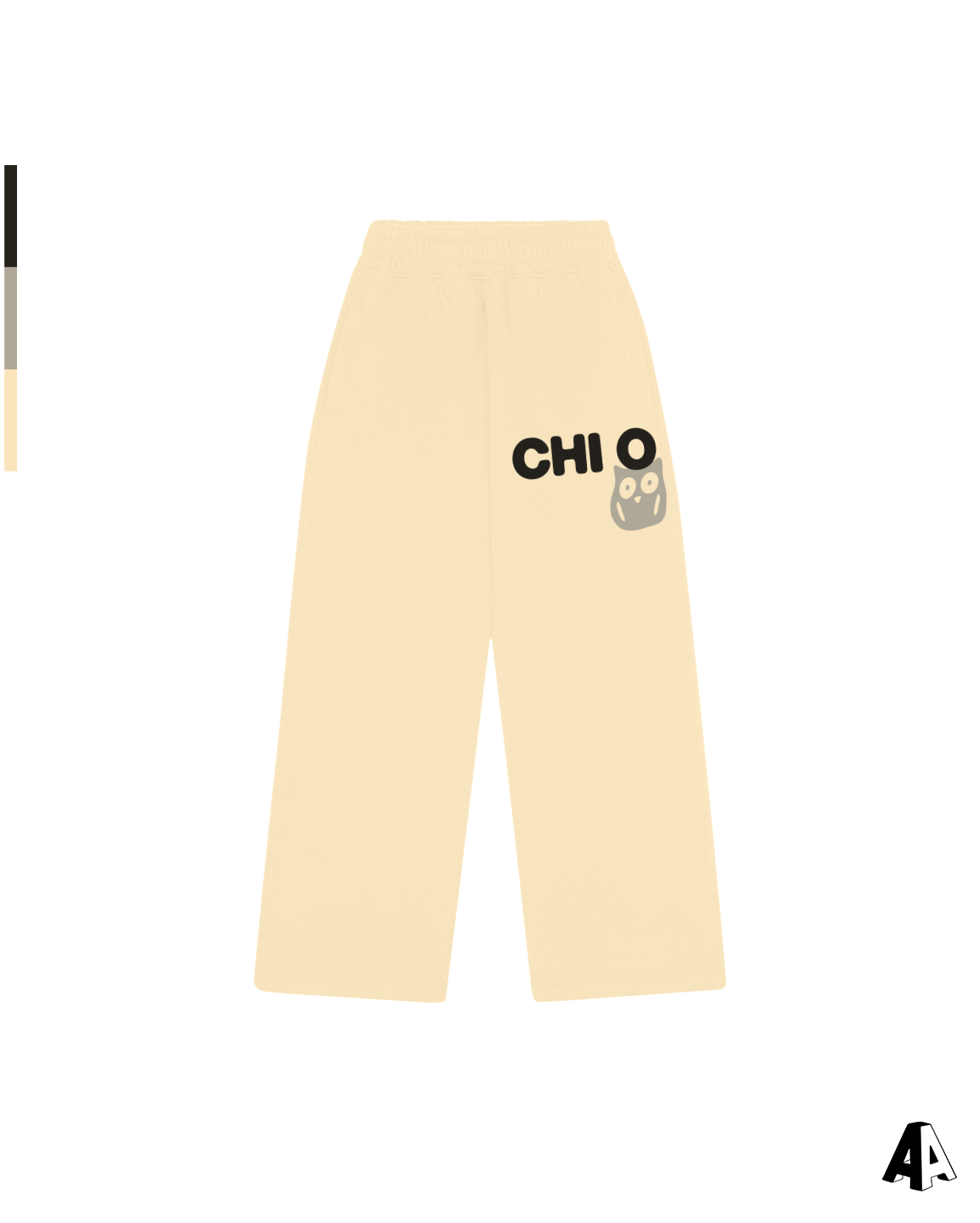 Free Spirit Light Yellow Sweatpants - Chi Omega - front