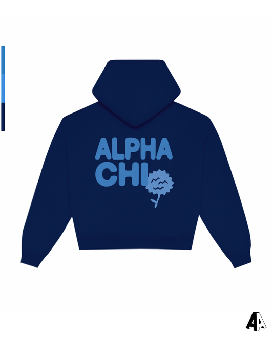 Free Spirit Navy Hoodie - Alpha Chi Omega - back