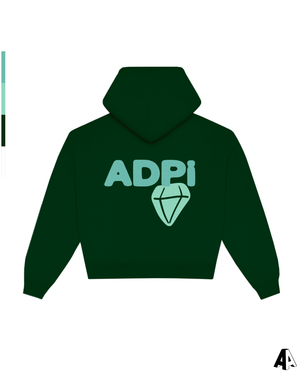 Free Spirit Forest Green Hoodie - Alpha Delta Pi - back