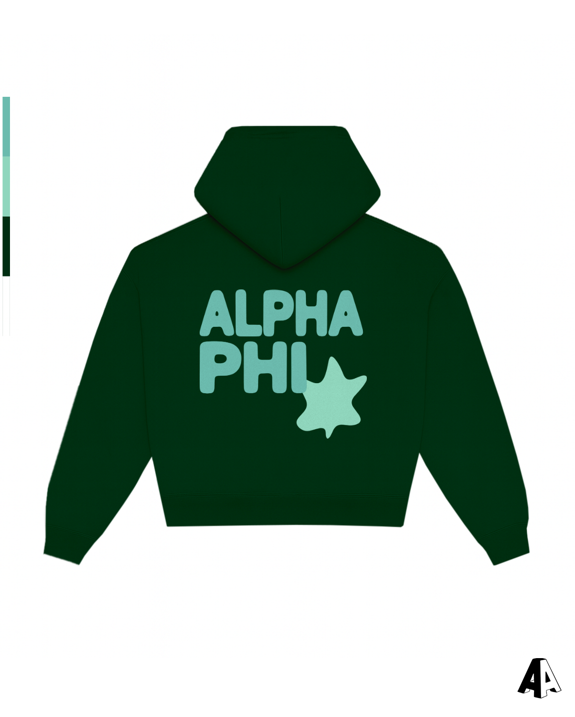 Free Spirit Forest Green Hoodie - Alpha Phi - back