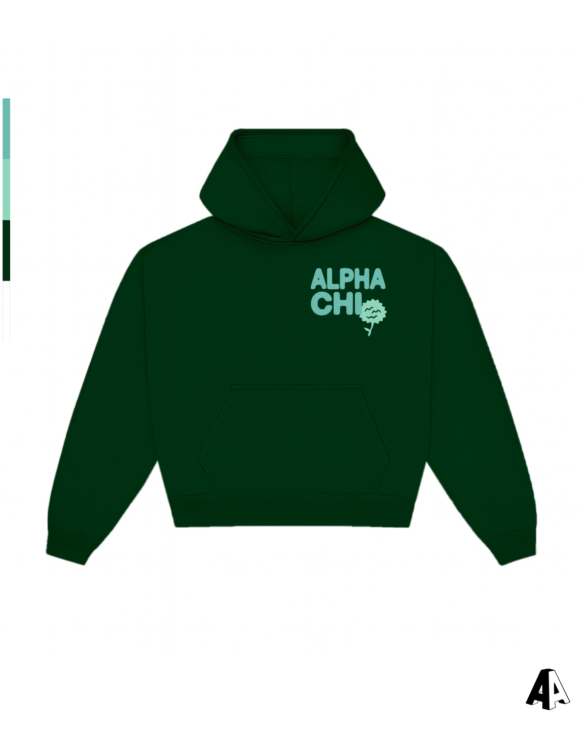 Free Spirit Forest Green Hoodie - Alpha Chi Omega - front