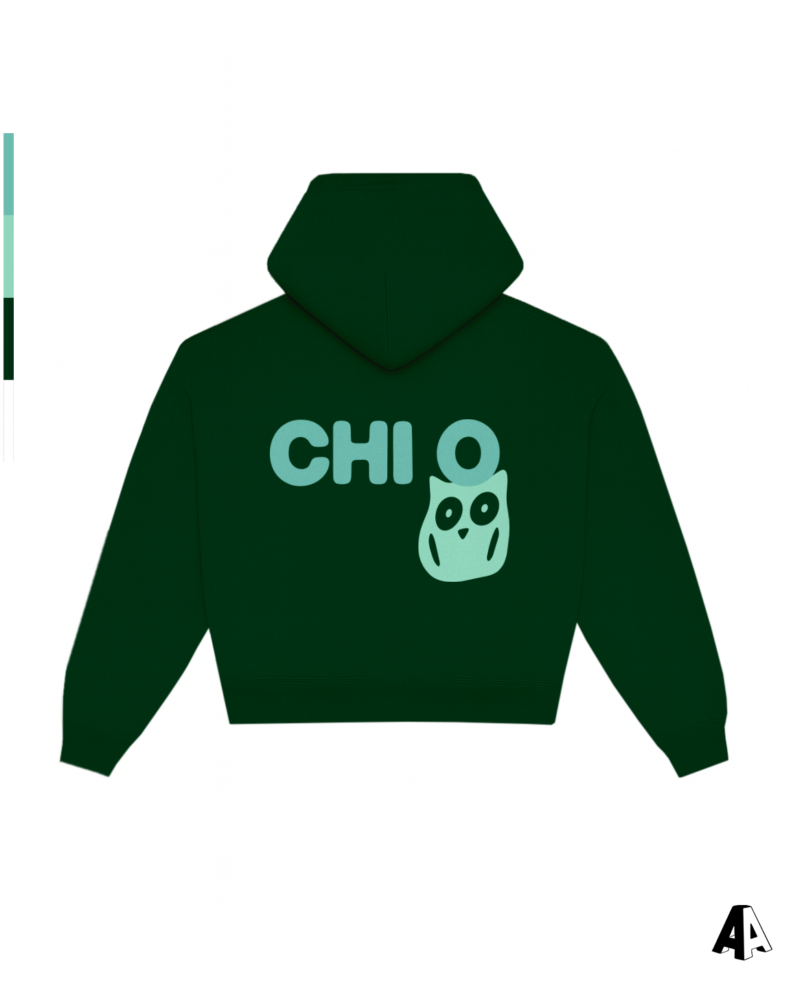 Free Spirit Forest Green Hoodie - Chi Omega - back
