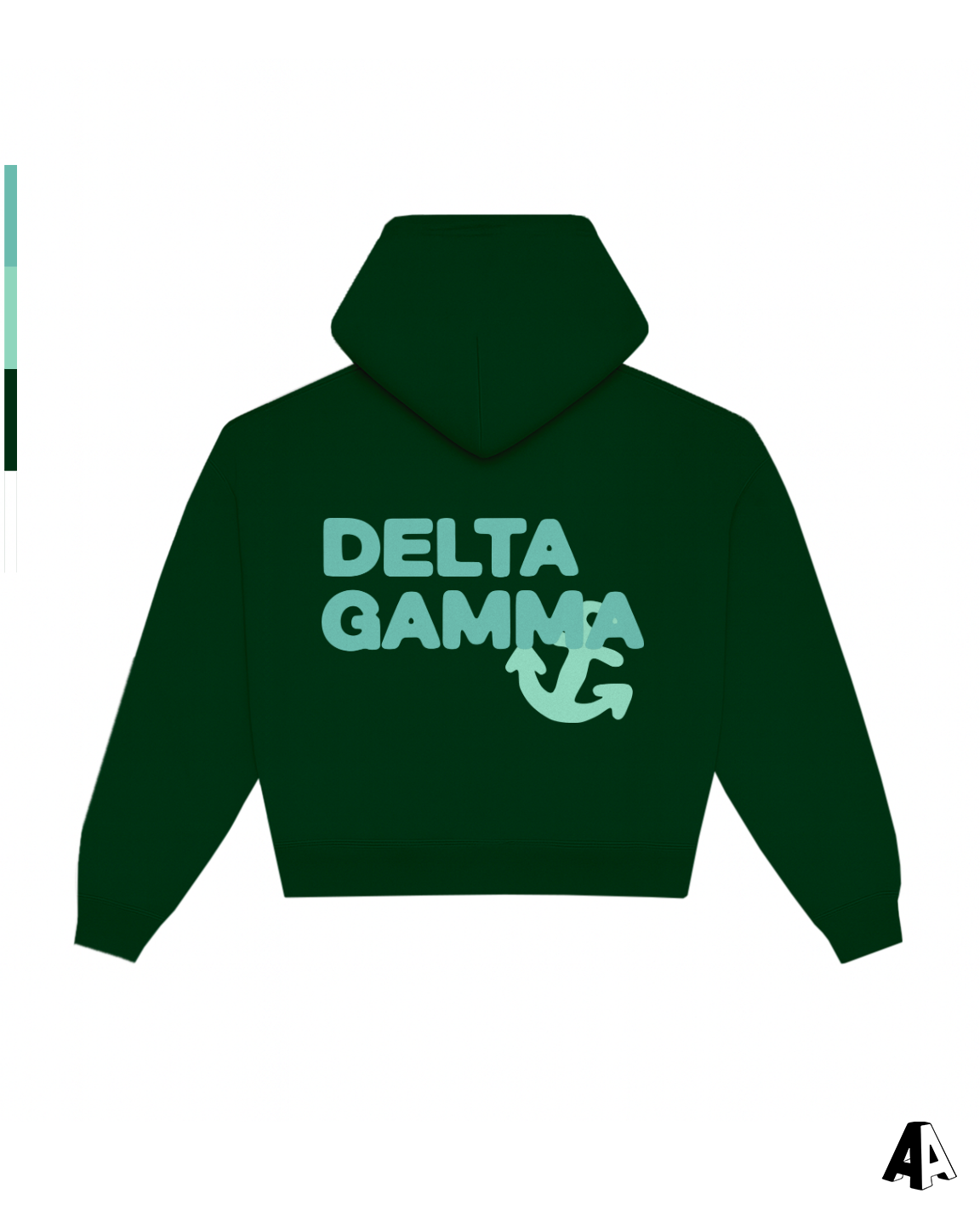 Free Spirit Forest Green Hoodie - Delta Gamma - back