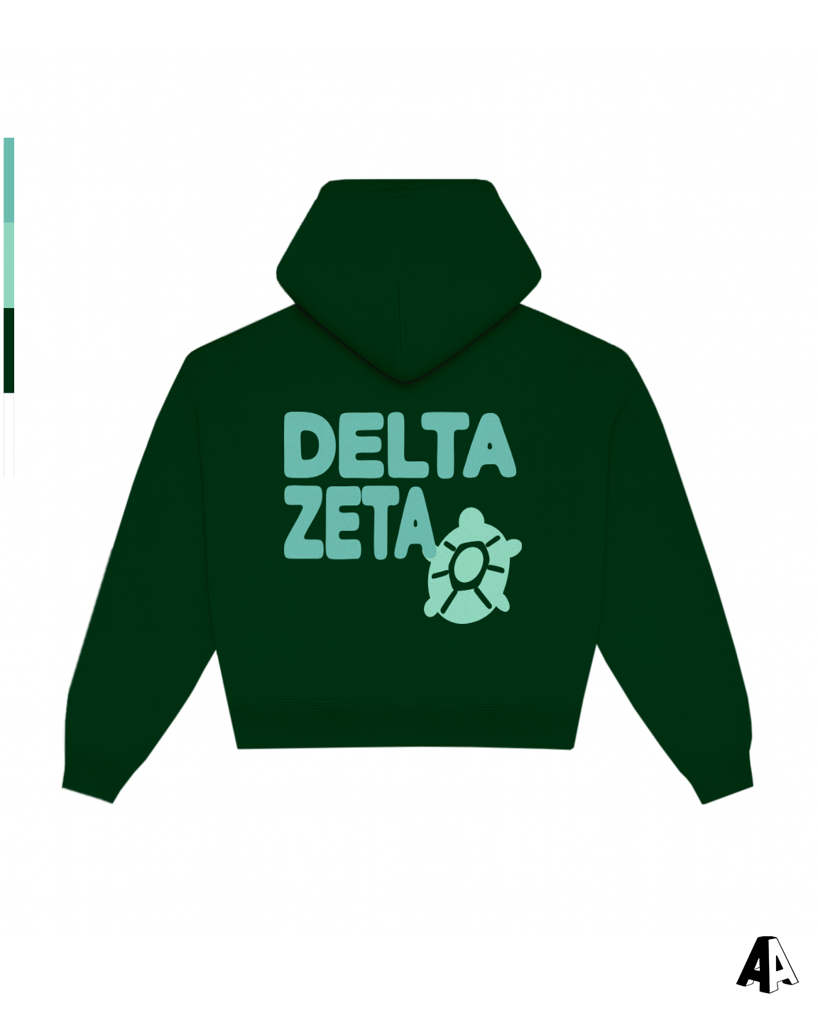 Free Spirit Forest Green Hoodie - Delta Zeta - back