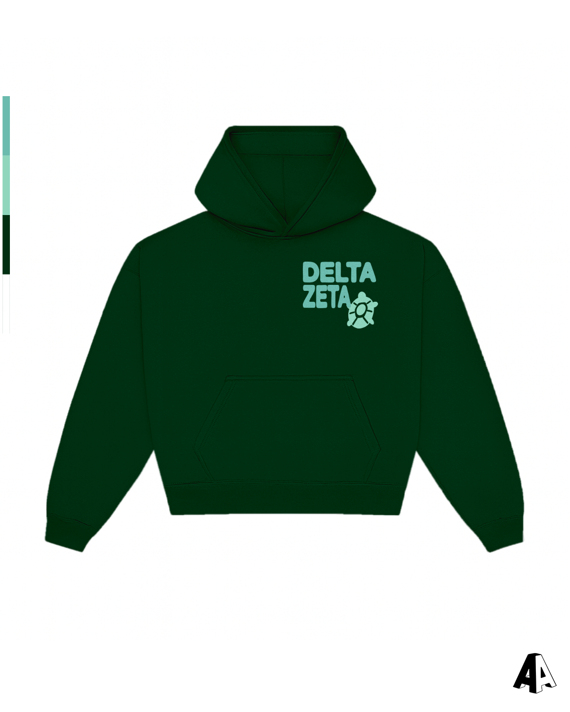 Free Spirit Forest Green Hoodie - Delta Zeta - front