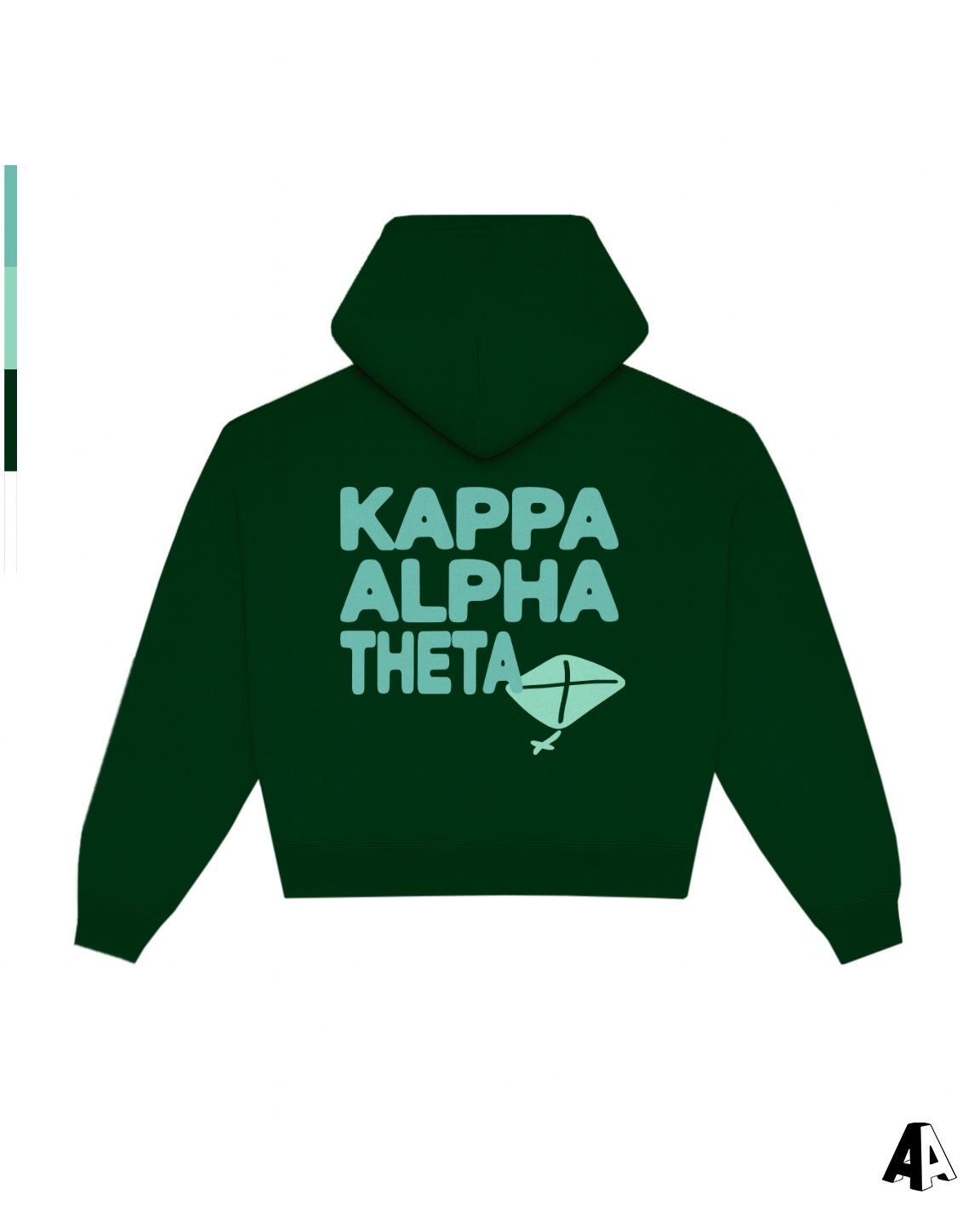 Free Spirit Forest Green Hoodie - Kappa Alpha Theta - back