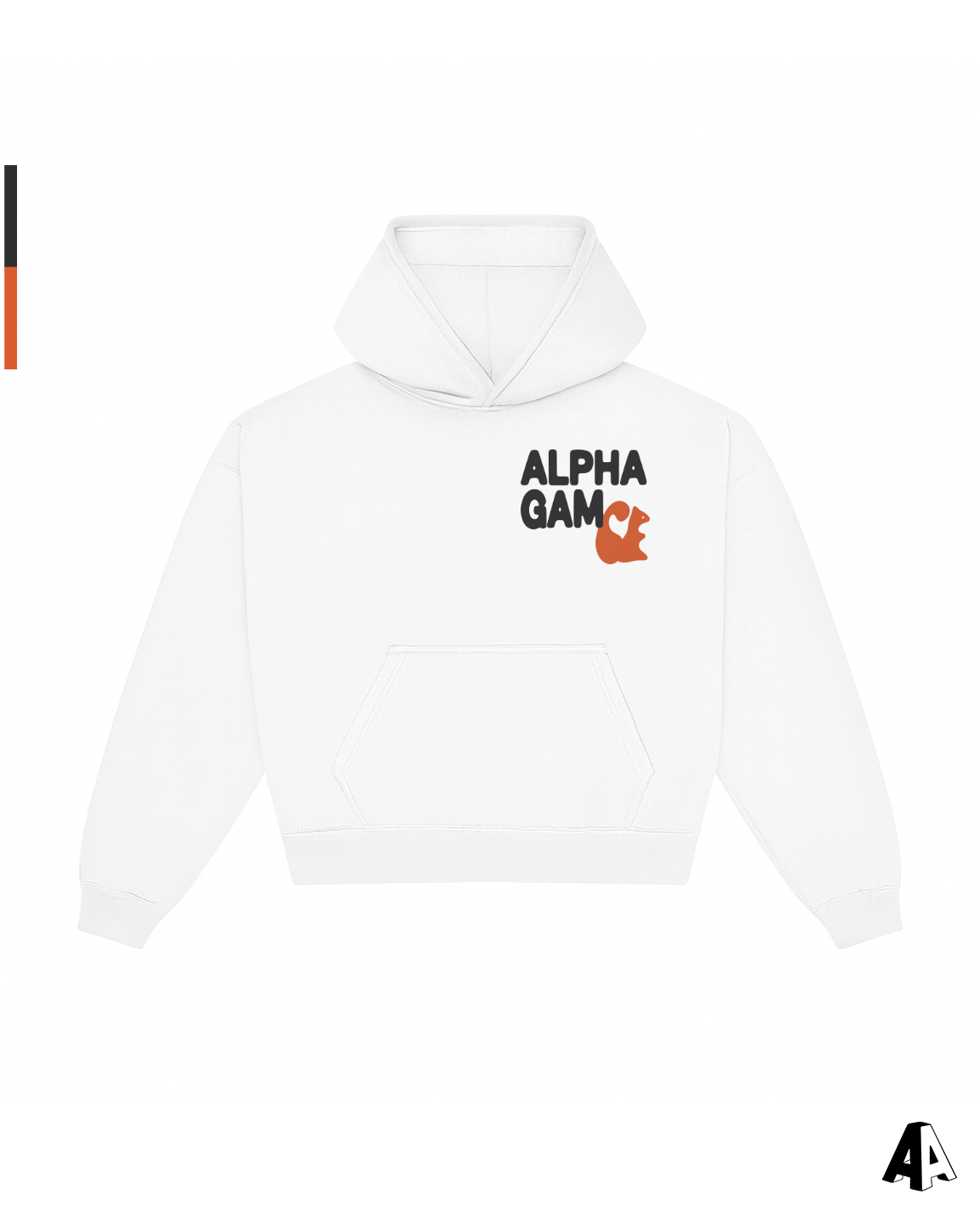 Free Spirit White Hoodie - Alpha Gamma Delta - front