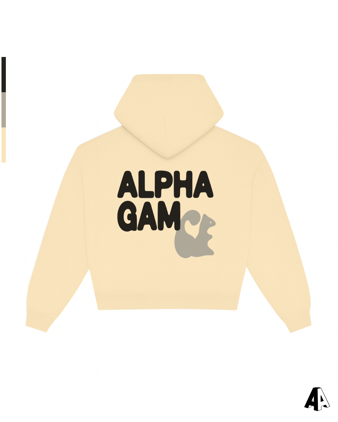 Free Spirit Light Yellow Hoodie - Alpha Gamma Delta - back