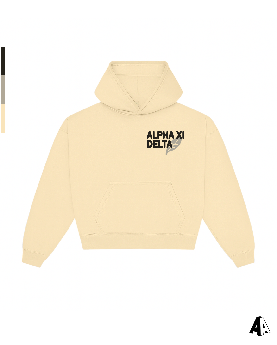 Free Spirit Light Yellow Hoodie - Alpha Xi Delta - front