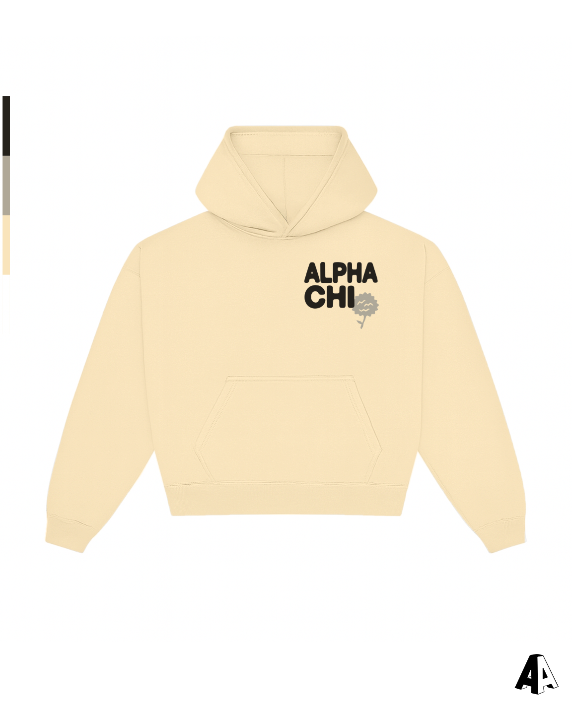 Free Spirit Light Yellow Hoodie - Alpha Chi Omega - front