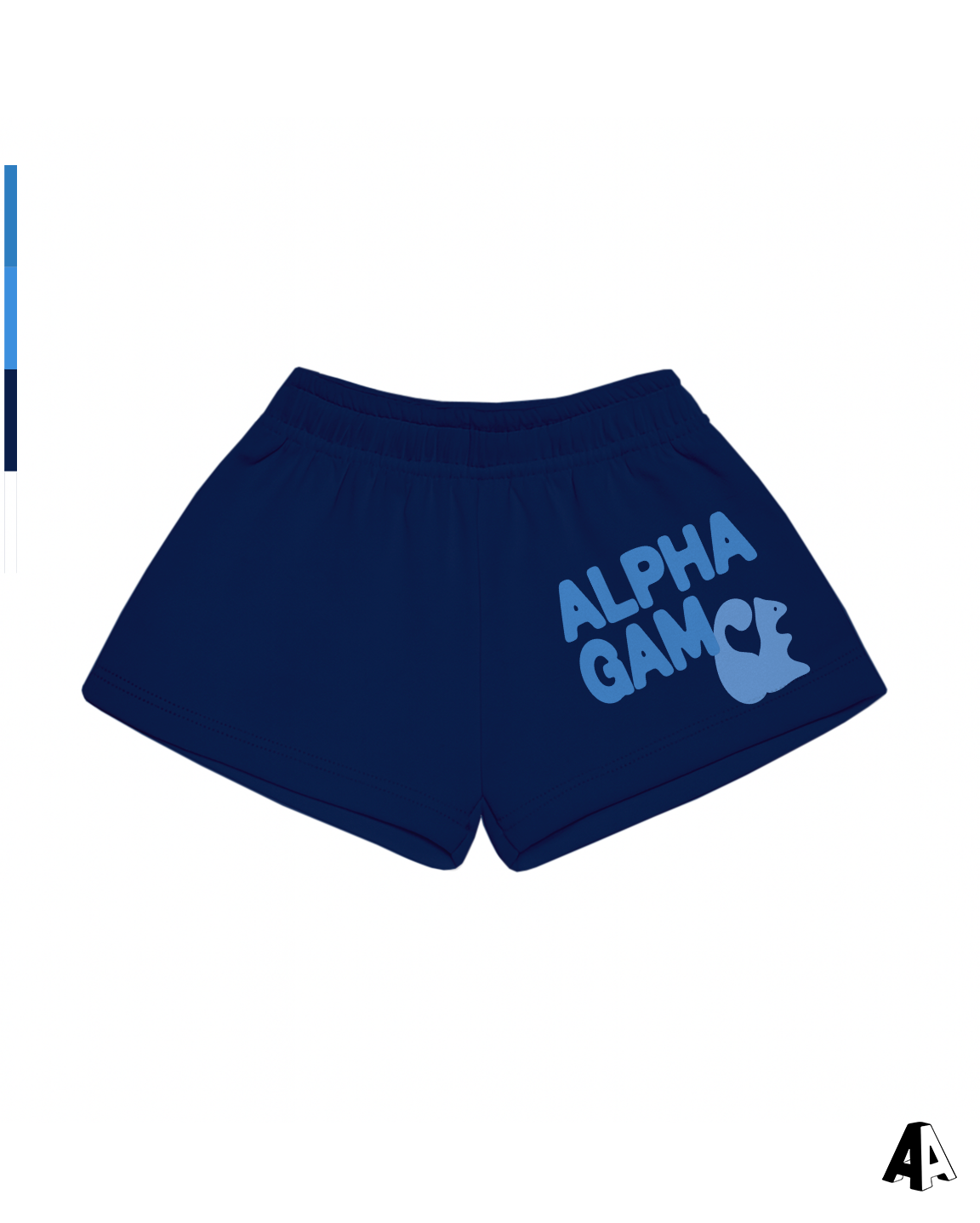 Free Spirit Navy Shorts - Alpha Gamma Delta - front