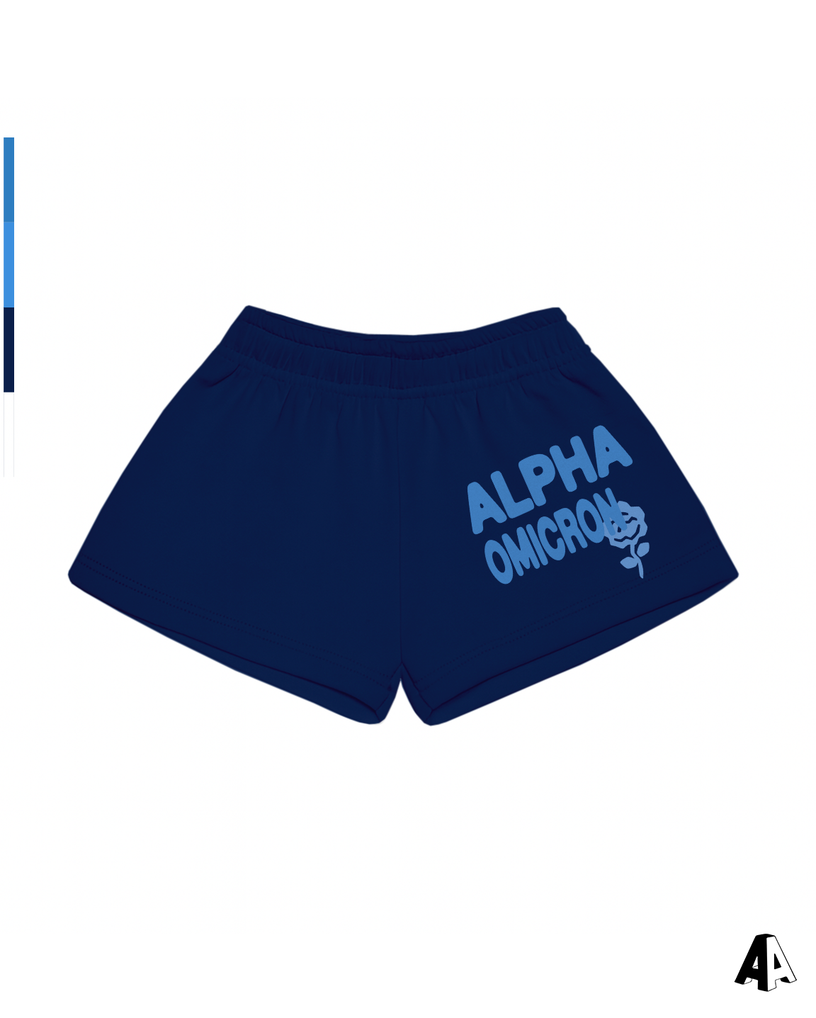 Free Spirit Navy Shorts - Alpha Omicron Pi - front