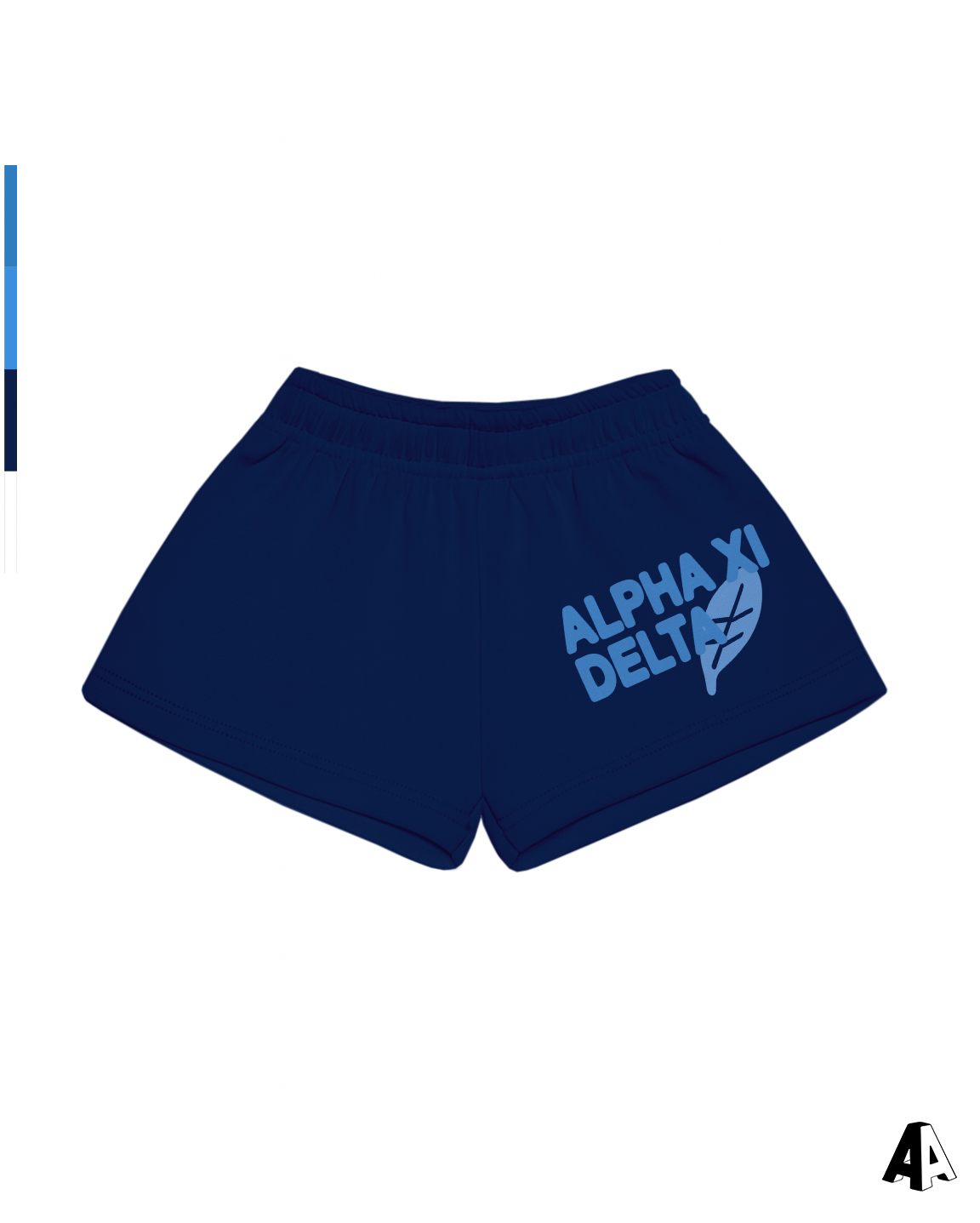 Free Spirit Navy Shorts - Alpha Xi Delta - front