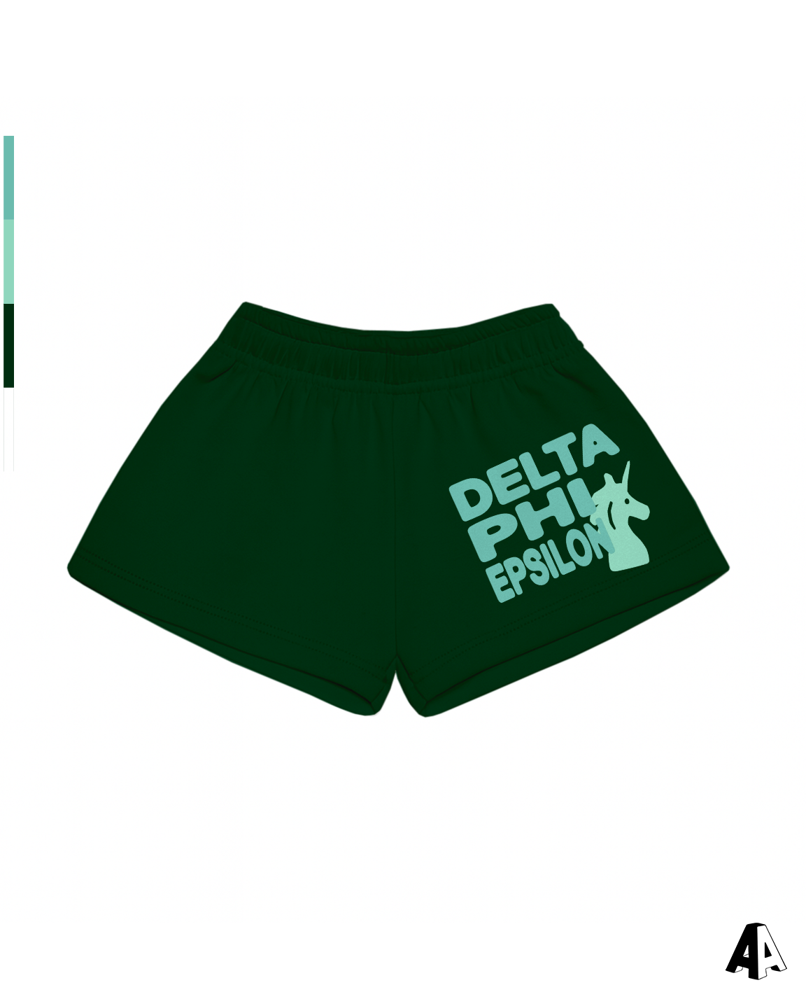Free Spirit Forest Green Shorts - Delta Phi Epsilon - front