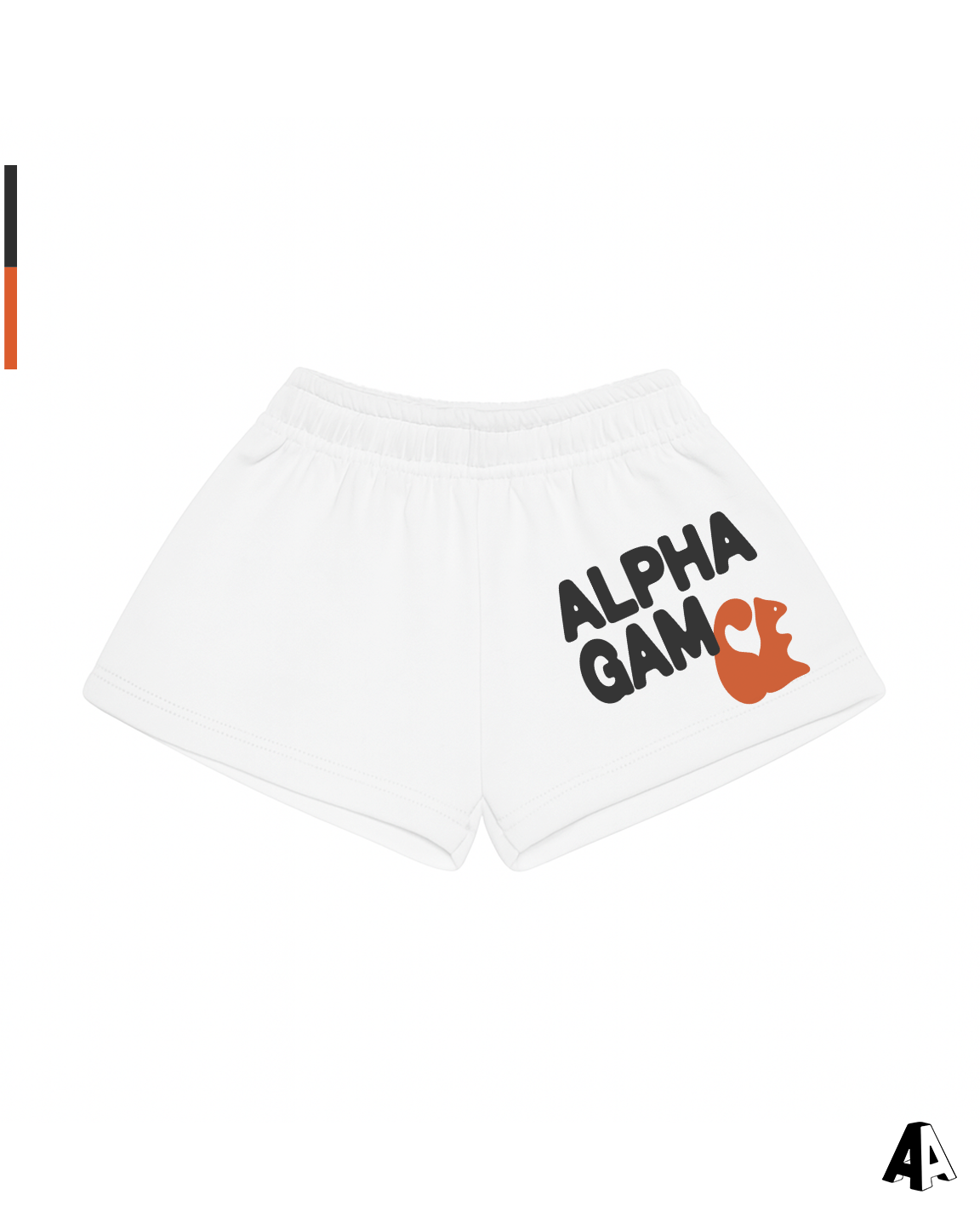 Free Spirit White Shorts - Alpha Gamma Delta - front