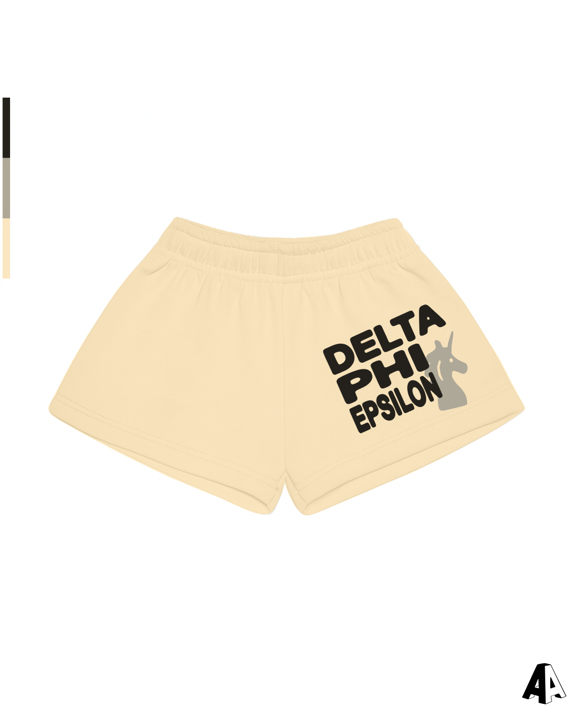 Free Spirit Light Yellow Shorts - Delta Phi Epsilon - front