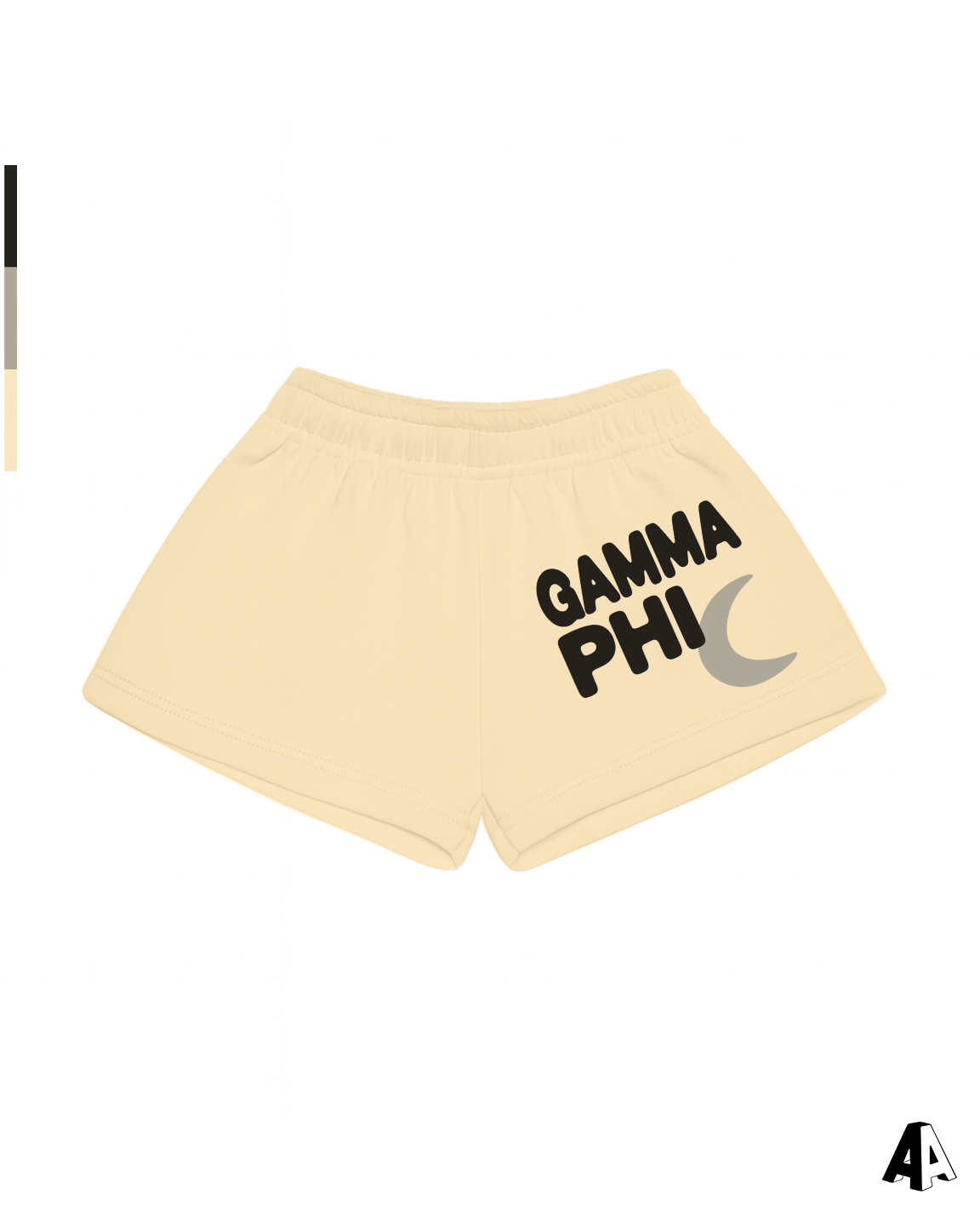 Free Spirit Light Yellow Shorts - Gamma Phi Beta - front