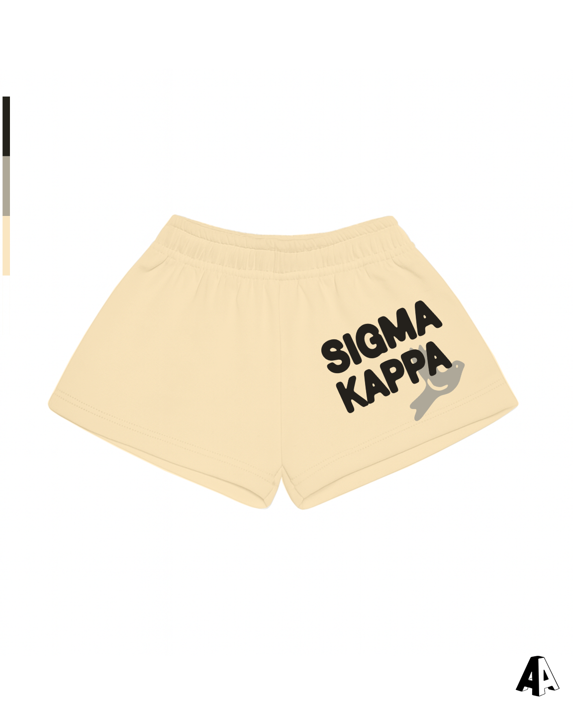 Free Spirit Light Yellow Shorts - Sigma Kappa - front
