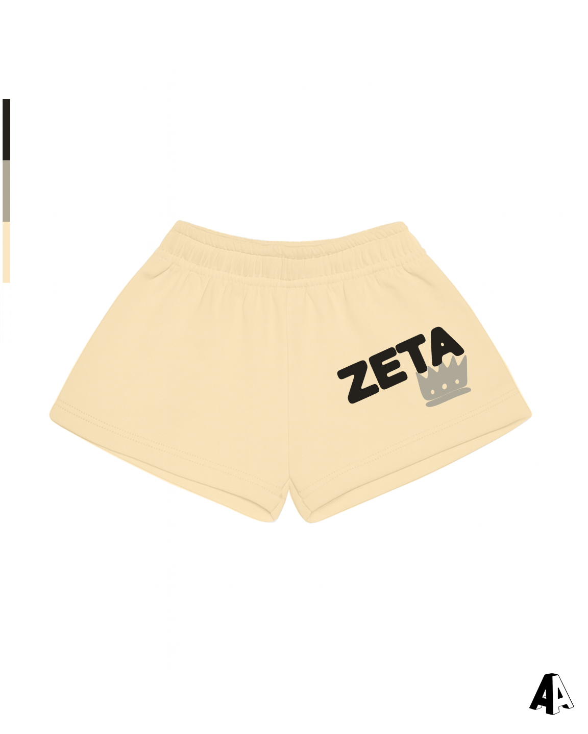 Free Spirit Light Yellow Shorts - Zeta Tau Alpha - front